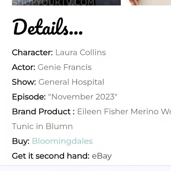 Eileen Fisher Boat Neck Tunic In Blumm Merino Wool ASO General Hospital Size S - Picture 6 of 10